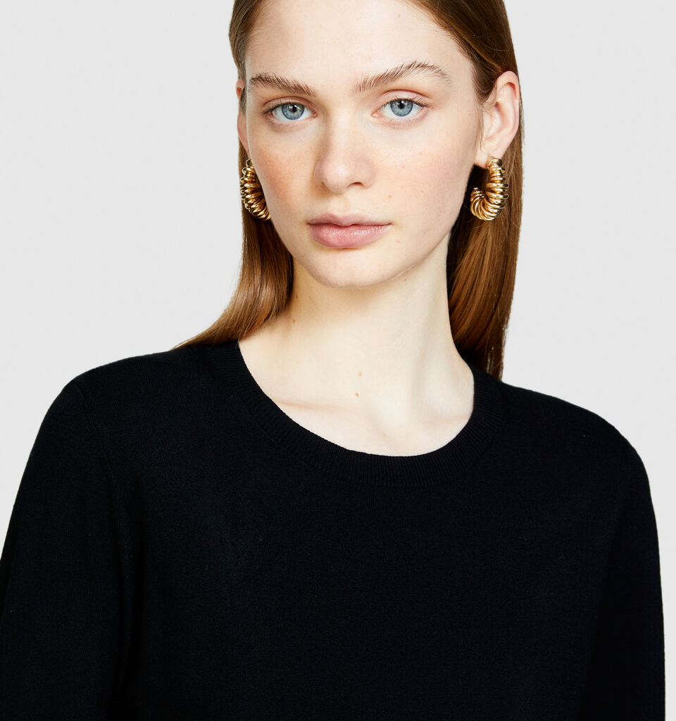 Solid colored sweater - women's crew neck sweaters - Black | Sisley image number 5